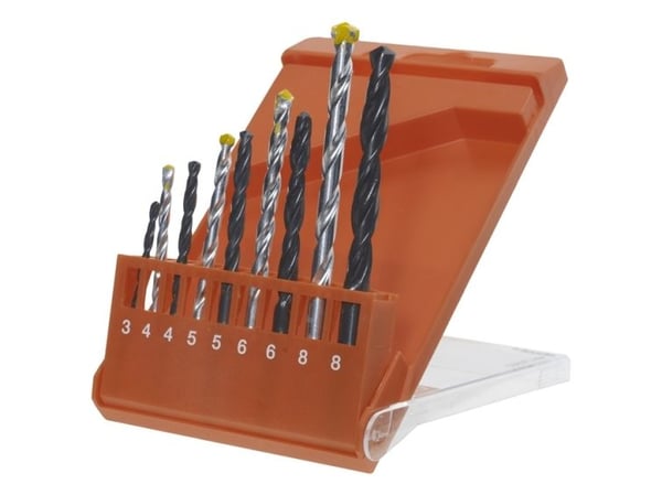 kwb 420200, Drill, Drill bit set, Plast, Profil, Blad metall, Tre, Høy-Hastighets Stål (HHS), 4, 5, 6, 8 mm, 4, 5, 6, 8 mm