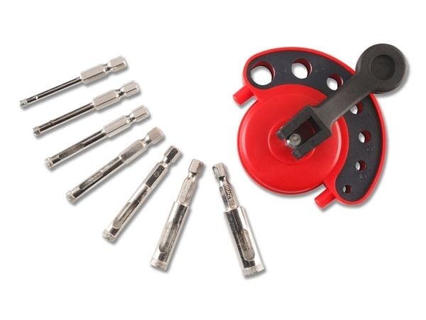 kwb ?499900, Single/enkelt, Drill, Keramisk, Granitt, Marmor, Naturstein, Soft Keramiske veggflis, Flis, Sort, Grønn, Rød, Sekskanttange, 180 g