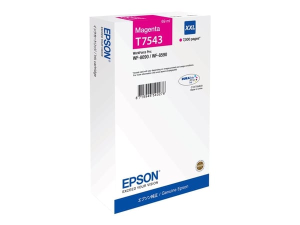 Epson T7543 - 69 ml - XXL-størrelse - magenta - original - blekkpatron - for WorkForce Pro WF-8090, WF-8090 D3TWC, WF-8090DW, WF-8590, WF-8590 D3TW...