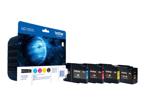 Brother LC1280XLVALBP - 4 pakker - sort, gul, cyan, magenta - original - blækpatron - for Brother MFC-J5910DW, MFC-J6510DW, MFC-J6710DW, MFC-J6910DW