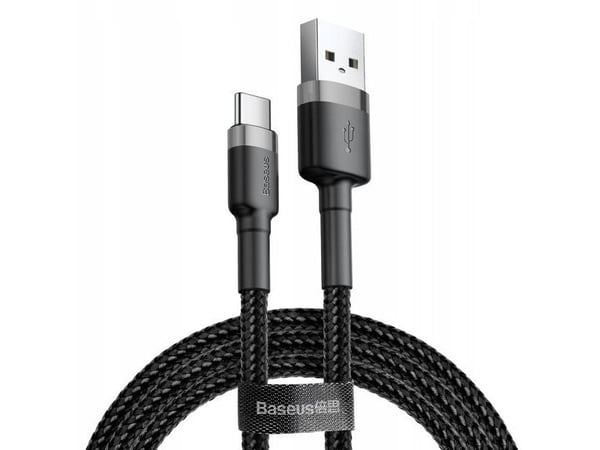 Baseus Cafule - USB-kabel - USB (hann) til USB-C (hann) - USB 2.0 - 2 A - 2 m - gråsvart