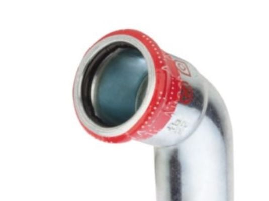 22mm FZ bøjn. 45° - pres/glat St . Til varme- og kølesystemer