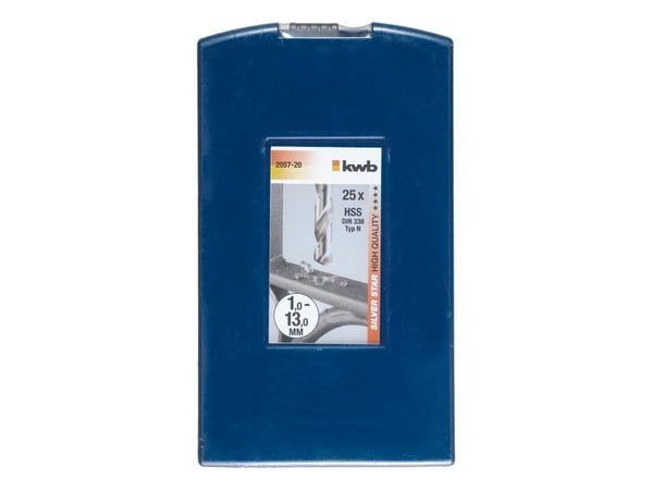 kwb 205720, Drill, Drill bit set, Høyrehåndsrotasjon, Strykejern, Plast, Profil, Rustfritt stål, 135°, Høy-Hastighets Stål (HHS)