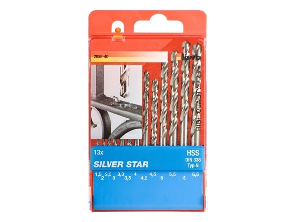 kwb 205840, Drill, Drill bit set, Høyrehåndsrotasjon, Strykejern, Plast, Profil, Blad metall, 135°, Høy-Hastighets Stål (HHS)