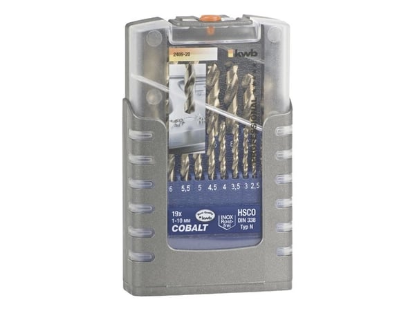 kwb COBALT HSS CO, Drill, Drill bit set, Høyrehåndsrotasjon, Strykejern, Plast, Profil, Rustfritt stål, Rustfri stålplate (tynn), 135°, Cobalt Allo...