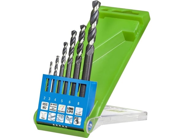 kwb 258806, Drill, Drill bit set, Høyrehåndsrotasjon, Stål, 130°, Sylindrisk Skaft