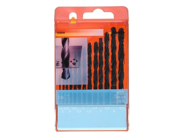 kwb 429040, Drill, Drill bit set, Høyrehåndsrotasjon, Plast, Profil, Blad metall, 118°, Høy-Hastighets Stål (HHS)