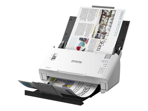 Epson WorkForce DS-410 - Dokumentskanner - Contact Image Sensor (CIS) - Dupleks - A4 - 600 dpi x 600 dpi - inntil 26 spm (mono) / inntil 26 spm (fa...