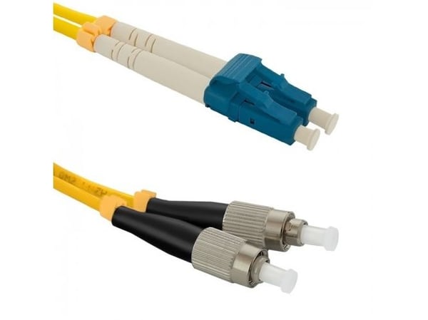 Qoltec - Koblingskabel - LC/UPC-enkeltmodus (hann) til FC/UPC-enkeltmodus (hann) - 3 m - fiberoptisk - dupleks - 9 / 125 micron - G.652D - halogenf...