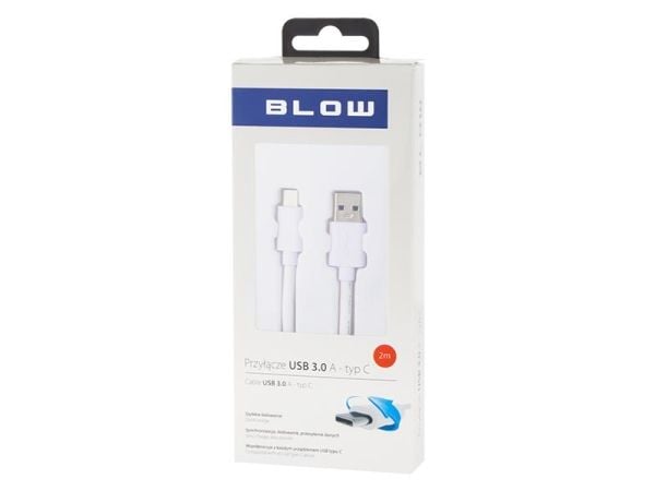 USB-kaapeli Blow USB-A - 2 m valkoinen (66-124#)