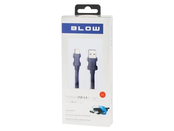USB-kabel Blow USB-A 2 m svart (66-125#)