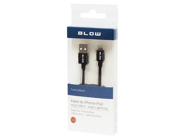 USB Blow USB-A-kabel - 1,5 m svart (66-109#)