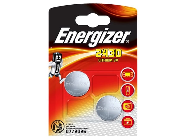 Energizer CR2430, Kertakäyttöinen akku, CR2430, Litium, 3 V, 2 kpl, 320 mAh