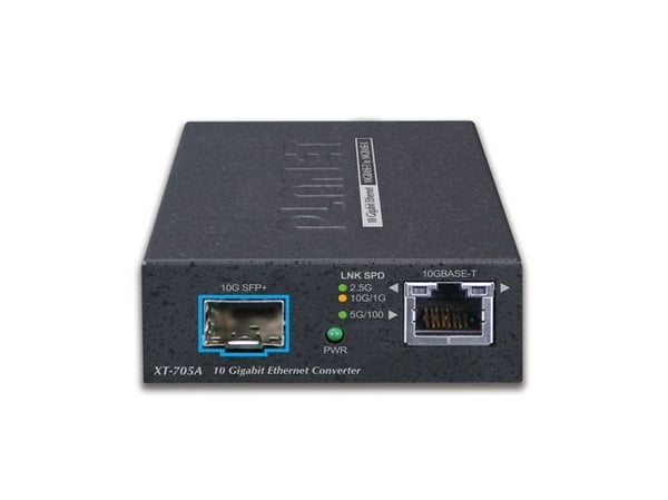 PLANET XT-705A - Fibermedieomformer - 10GbE, 5GbE, 2.5GbE - 100Base-TX, 1000Base-T, 10GBase-X, 10GBase-T, 2.5GBase-T, 5GBase-T - SFP+ / RJ-45