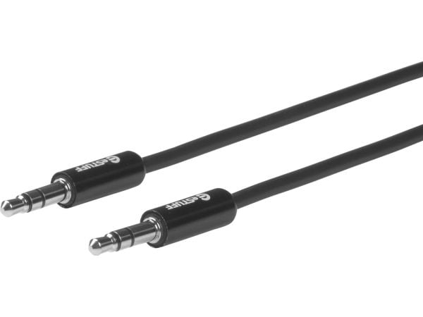 eSTUFF - Lydkabel - mini-phone stereo 3.5 mm hann til mini-phone stereo 3.5 mm hann - 50 cm - svart