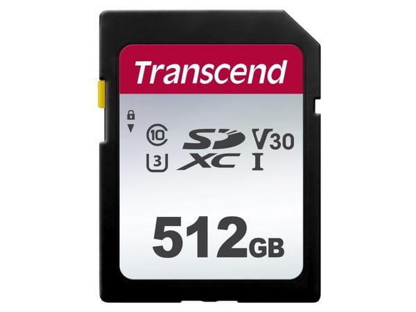 Transcend 300S - Flashminnekort - 512 GB - Video Class V30 / UHS-I U3 / Class10 - SDXC UHS-I