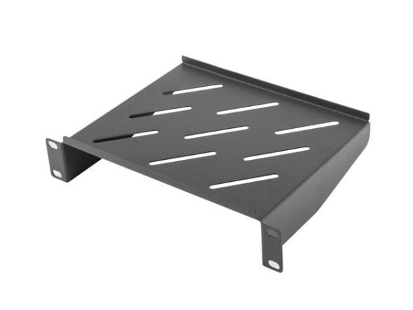 Lanberg - Rack-hylle - RAL 9004, svart - 1U - 10"
