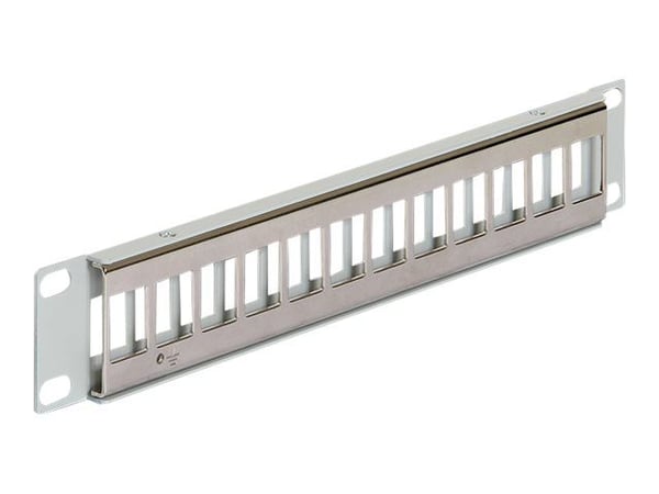Delock Keystone Patch Panel - Patch-panel - grå - 1U - 10" - 12 portar