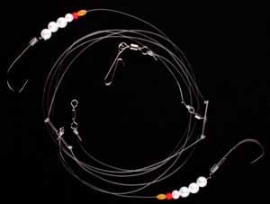 Imax Flounder Rig1 Pearl White Bead 2 Hooks#4