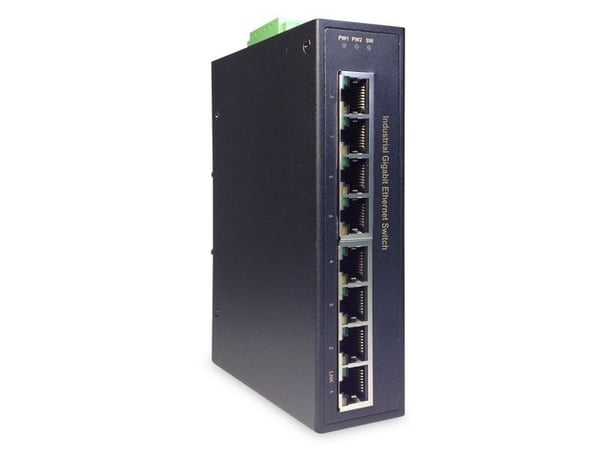 DIGITUS DN-651108 - Switch - industrial, gigabit - ikke-styrt - 8 x 10/100/1000 - DIN-skinnemonterbar