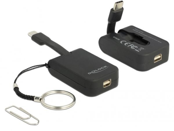 Delock - Ekstern videoadapter - VL100 - USB-C - Mini DisplayPort - svart