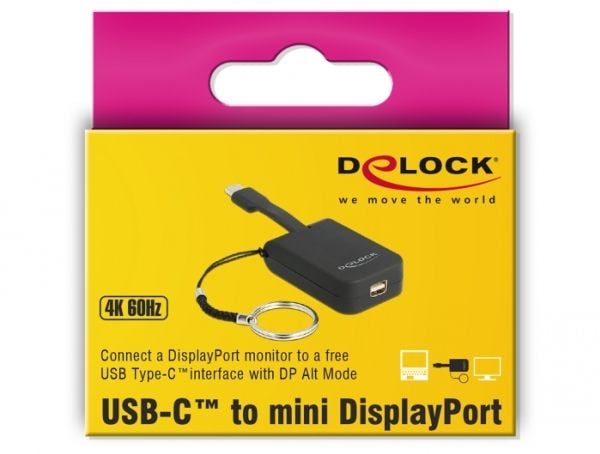 Delock - Ekstern videoadapter - VL100 - USB-C - Mini DisplayPort - svart