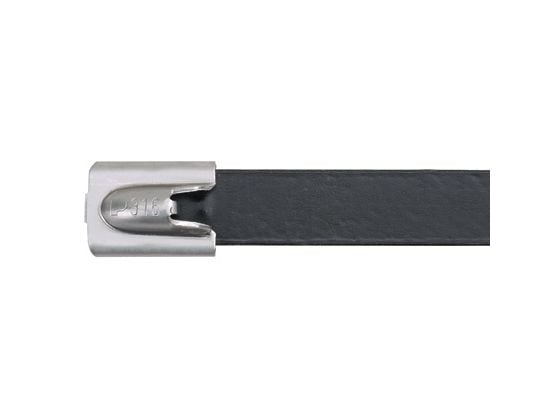 Panduit MLTFC4H-LP316, Löstagbart buntband, Polyester, Rostfritt stål, Svart, Rostfritt stål, 362 mm, 7,9 mm, 0,2 mm