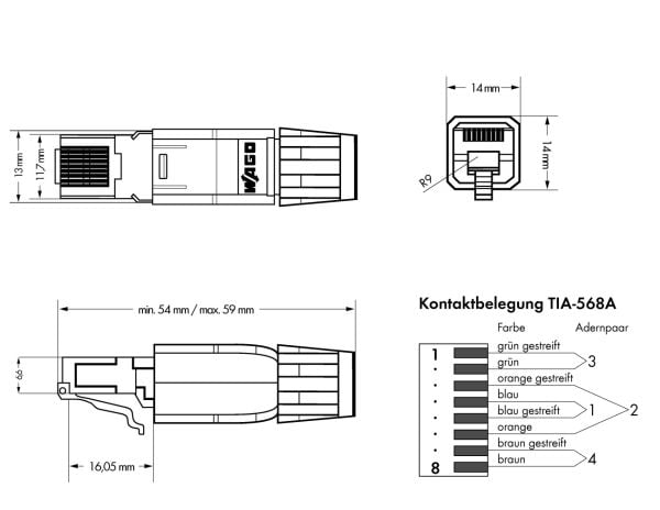Wago 750-975, RJ-45, Grå, IP20, 12 g, -20 - 70 °C, -40 - 70 °C, -40 - 70 °C