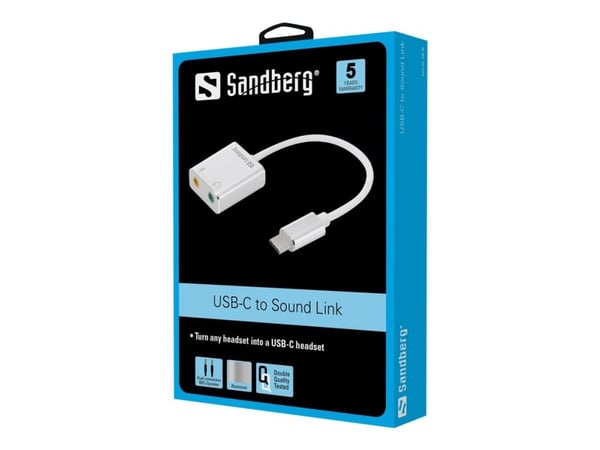 Sandberg USB-C to Sound Link - Lydkort - stereo - USB-C