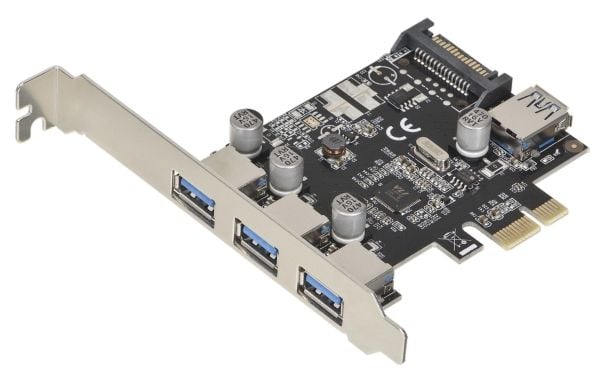 DeLOCK PCI Express-kort -> 3 x eksternt + 1 x intern USB 3.0 Delock PCI Express-kortet utvider din PC med tre eksterne USB 3.0-porter og en intern ...