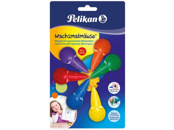 Pelikan 803328, 6 kpl, Sininen, Vihreä, Oranssi, Punainen, Violetti, Keltainen, Monivärinen, Vaha, Kupla
