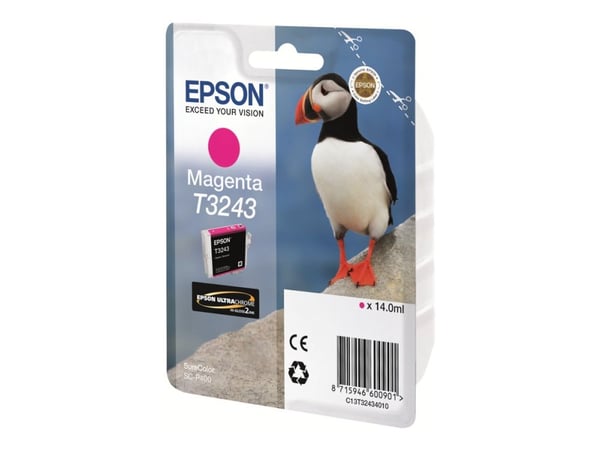 Epson T3243 Magenta, Väriainepohjainen muste, 14 ml, 980 sivua, 1 kpl