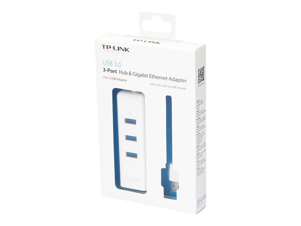 TP-Link UE330 - Netværksadapter - USB 3.0 - Gigabit Ethernet - 3 Extra USB 3.0 porte