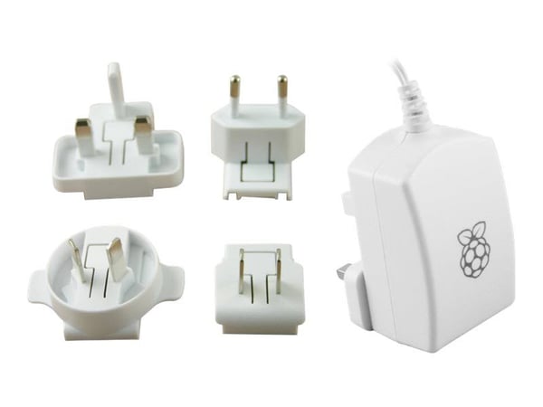 Raspberry Pi T5875DV - Strömadapter - 13 Watt - 2.5 A (mikro-USB typ B) - vit