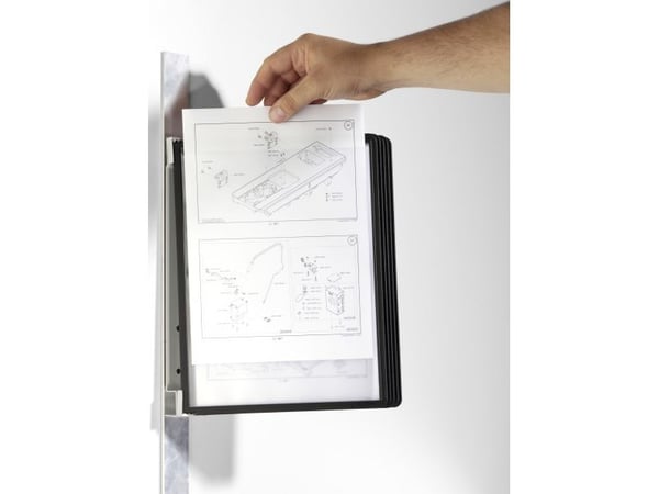 Durable Vario magnet wall 5, Vegg, Portrett, A4, Sort