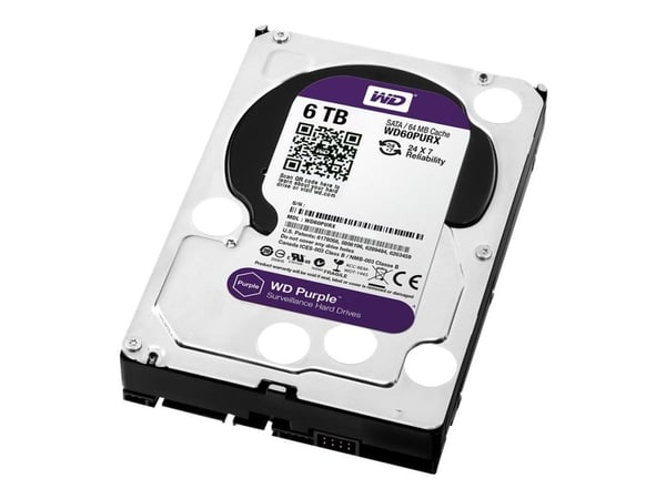 WD Purple WD60PURX - Harddisk - 6 TB - intern - 3.5" - SATA 6Gb/s - buffer: 64 MB