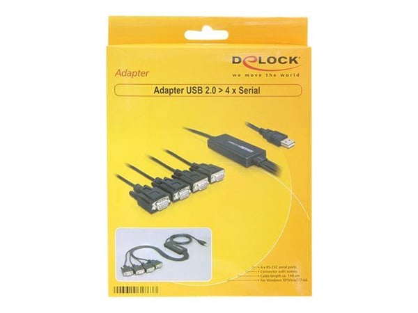 Delock USB 2.0 > 4 x Serial Adapter - Seriell adapter - USB - RS-232 x 4