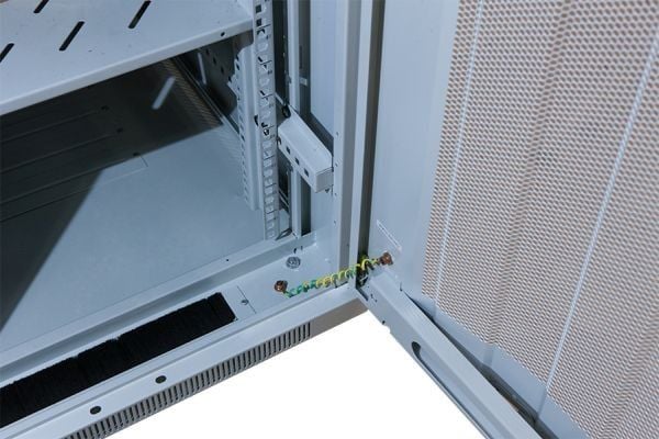 ALLNET 113998, Frittstående hylle, 22U, 500 kg, Nøkkellås, Grå