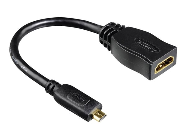 Hama HDMI Cable Adapter - HDMI-adapter - HDMI hunn til 19 pin micro HDMI Type D hann - 10 cm - skjermet
