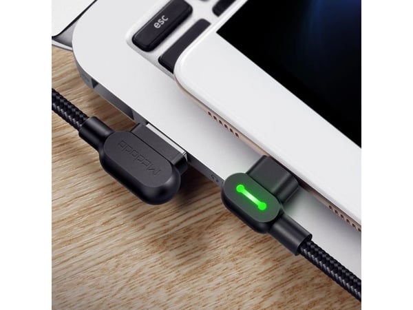 Mcdodo CA-5280 LED USB til micro-USB-kabel, 1,2 m (svart)