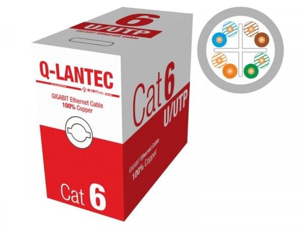ALANTEC Q-LANTEC - Bulkkabel - 305 m - UTP - CAT 6 - solid - ljusgrå