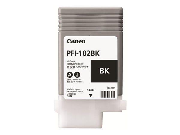 Canon PFI-102 BK - 130 ml - musta - alkuperäinen - mustesäiliö - imagePROGRAF iPF510, iPF605, iPF650, iPF655, iPF710, iPF720, iPF750, iPF750, iPF75...