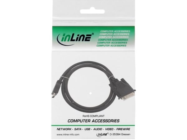 InLine 17658E, 0,3 m, HDMI Type A (Standard), DVI, Hankjønn, Hankjønn, Svart