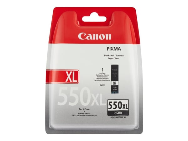Canon PGI-550PGBK XL - 22 ml - Høy ytelse - svart - original - blekkbeholder - for PIXMA iP8750, iX6850, MG5550, MG5650, MG5655, MG6450, MG6650, MG...