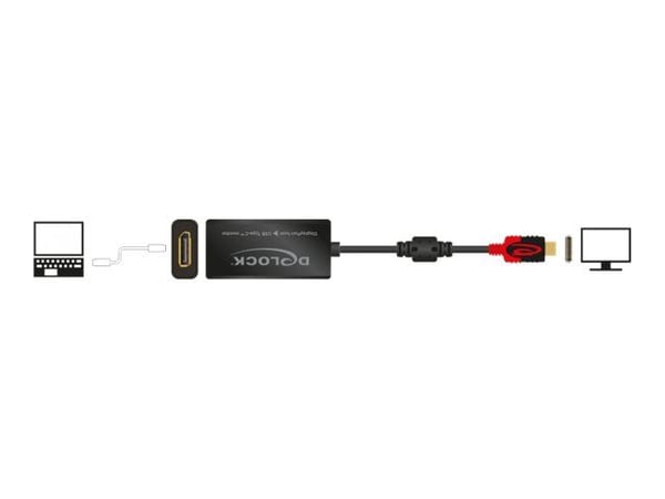 Delock - Thunderbolt-adapter - USB-C (hann) til DisplayPort (hunn) - 20 cm - svart