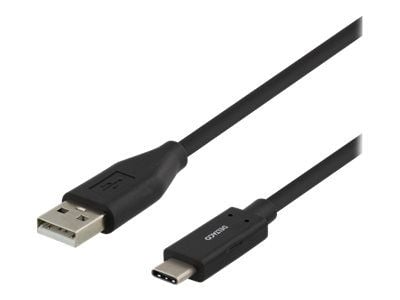 DELTACO USBC-1003M - USB-kaapeli - USB-C (uros) - USB (uros) - USB 2.0 - 3 A - 50 cm - musta