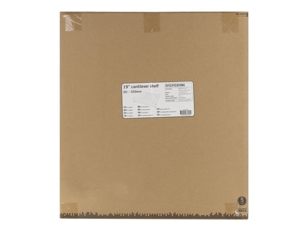 DELTACO - Rack-hylle - svart - 2U - 19"