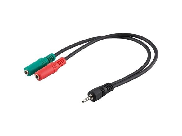 Goobay 50467, 3.5mm, Hankjønn, 2 x 3.5mm, Hunkjønn, 0,3 m, Sort, Grønn, Rød