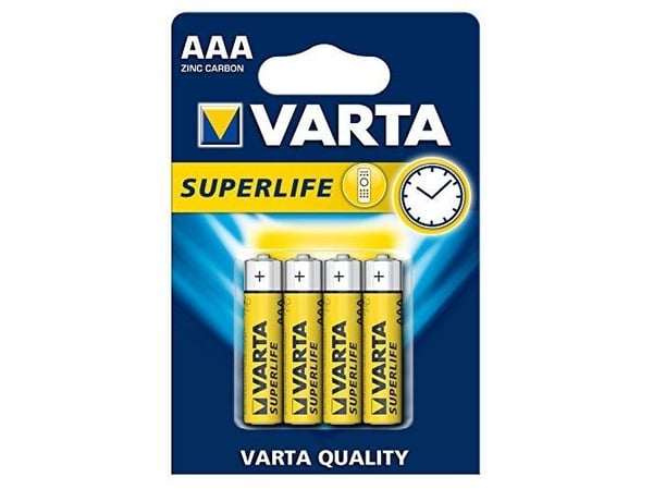 Varta Superlife - Batteri 4 x AAA - Karbonsink