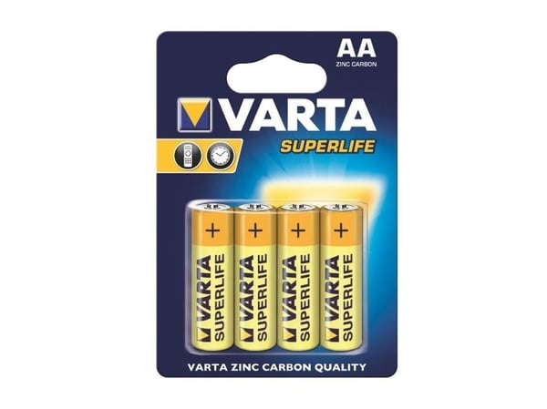 Varta Superlife - Batteri 4 x AA-type - Karbonsink